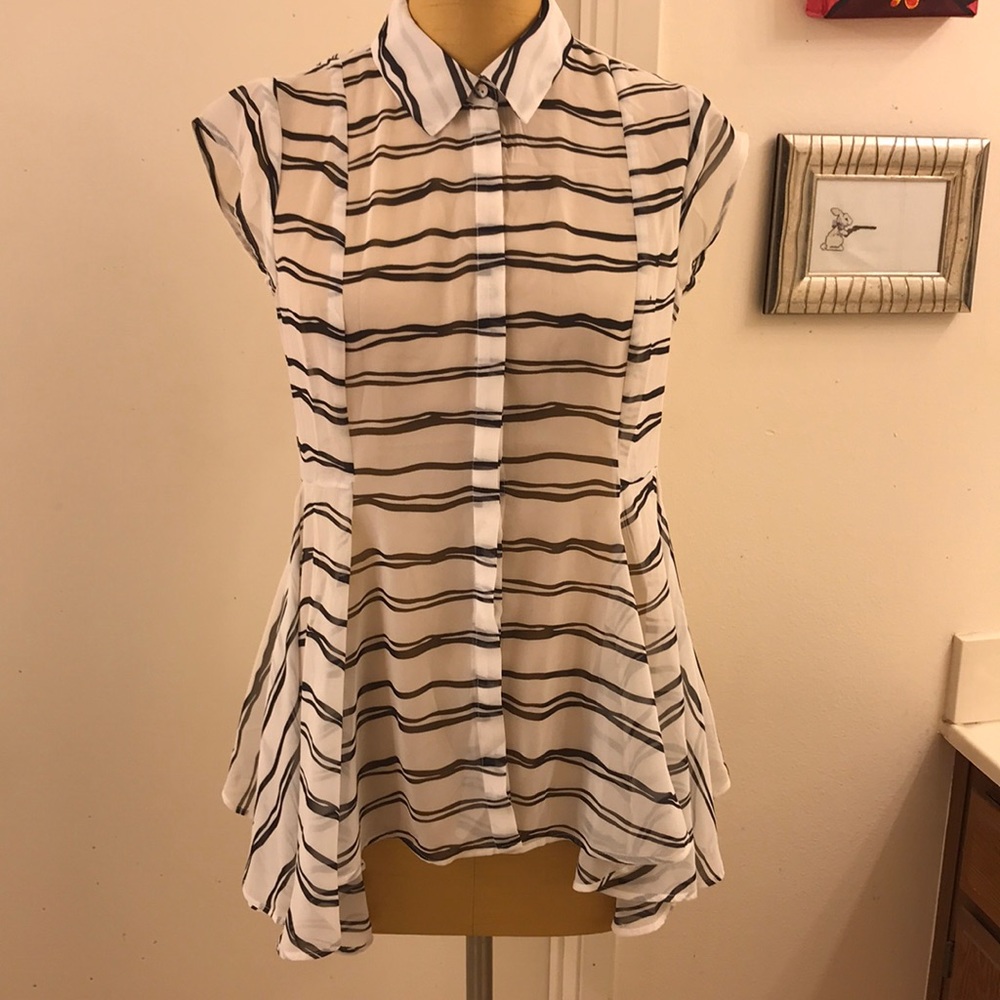 💥ANTHROPOLOGIE Meadow Rue💥 sheer flared blouse